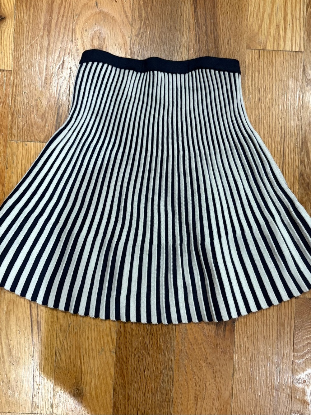 Striped Knit Strapless Top - Navy & White